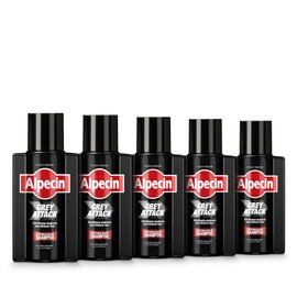 Alpecin Grey Attack Caffeine & Colour Shampoo - 5 x 75 ml - Against Grey Hair | Natural Colour Result from 2-4 Weeks | Hereditary Hair Loss is Prevented
