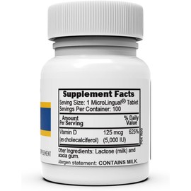 Superior Source Vitamin D3 5000 IU - Offers Immune System, Brain & Nervous System Support - Aids Calcium Absorption for Teeth & Bone Health - Bariatric Friendly - 100 Sublingual Dissolving Tablets