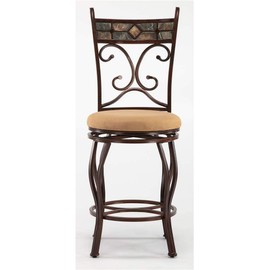 Boraam Beau Counter Height Metal Stool, 24-Inch, Black/Gold