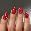 SXVME Uñas postizas acrílicas gruesas de color almendra, 30 uñas