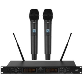 Studio Z UHF Wireless Microphone (STZ-W5502), Dual Wireless Mics,w/ 2 Handhelds, 2x100 Channel Operation, 250ft Range, Dynamic Microphone for Singing, Karaoke, Church