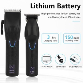 AMULISS Professional Hair Clippers and Zero Gapped Trimmer Kit for Men, Cordless Barber Clipper, Beard Trimmer Haircut Clippers Grooming Set，with Hair Dryer