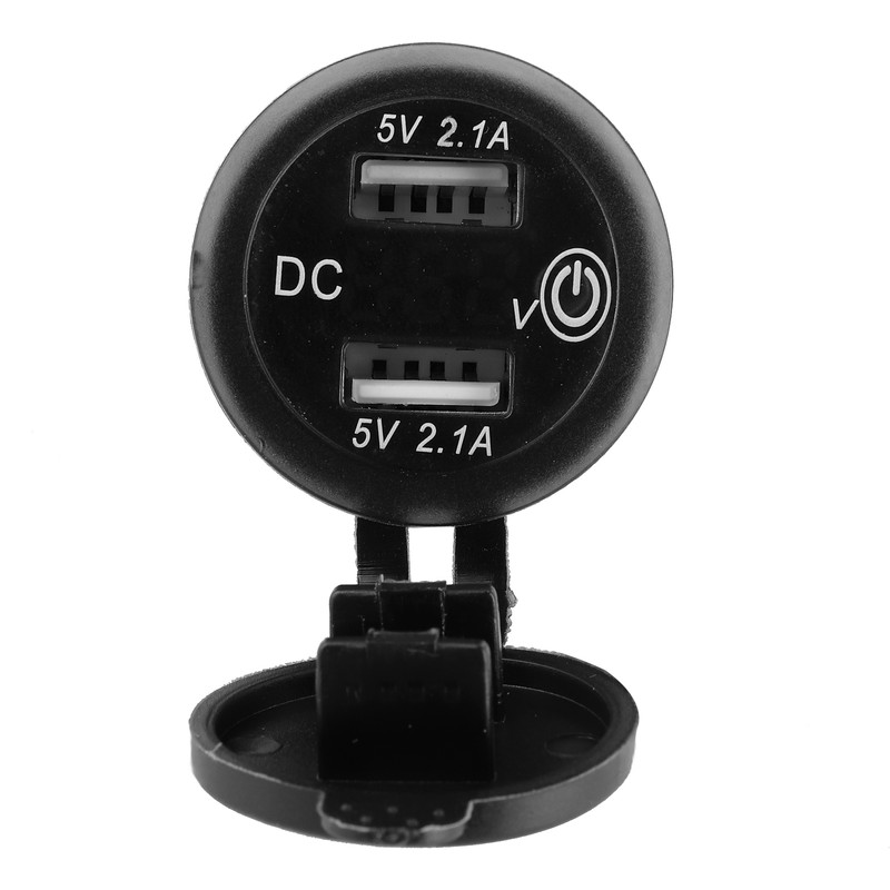 Dual USB Car Charger Lighter Socket Car Modification with Voltmeter