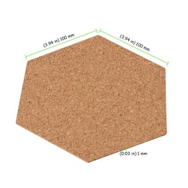 TAICHEUT 200 Pieces Hexagon Self-Adhesive Cork Coasters, 4 x 4 Inches Sticky Cork Coasters, Mini Wall Cork Tiles, Cork Backing Sheets for Cork Coasters and DIY Crafts Supplies(Natural)