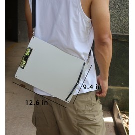 Banjiang Metal Clipboard with Shoulder Strap,Aluminum Drawing Board with Movable Clip,A4 Letter Legal Tabloid Ledger Sized Clipboards,Wearable Art Board for Urban Sketching (Silver - 8.5x11-3 Clips)