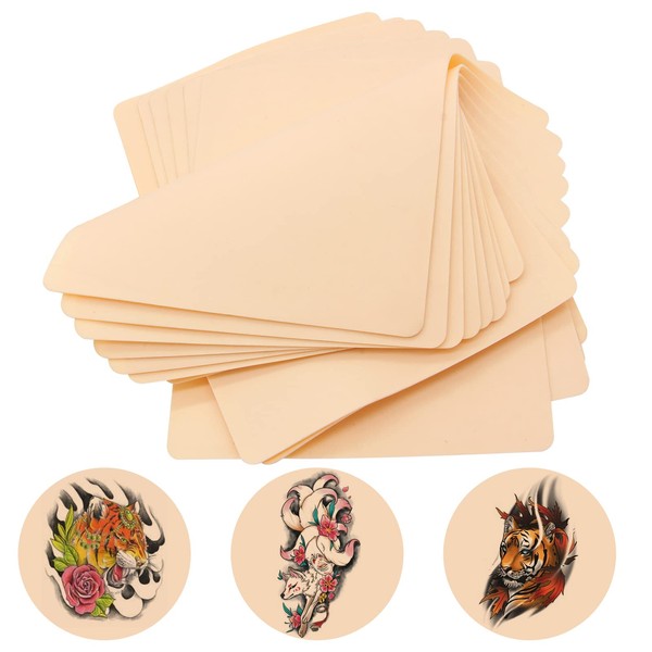 CINRA Blank Tattoo Practice Skins, 20Pcs Skin Practice 1mm Tattoo Practice Skin 8x6" Double Sides Tattoo Skins Soft Rubber Microblading Eyebrow Practice Skins for Beginners Experienced Artists