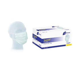 Meditrade 80 - 900 Suavel Protec Tried and Tested Surgical Mask with Elastic Ear Loops, 3-Ply Blue (Pack of 50)