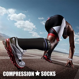 CHARMKING Compression Socks for Women & Men Circulation (3 Pairs) 15-20 mmHg is Best Athletic for Running, Flight Travel, Support, Cycling, Pregnant - Boost Performance, Durability (L/XL,Multi 18)