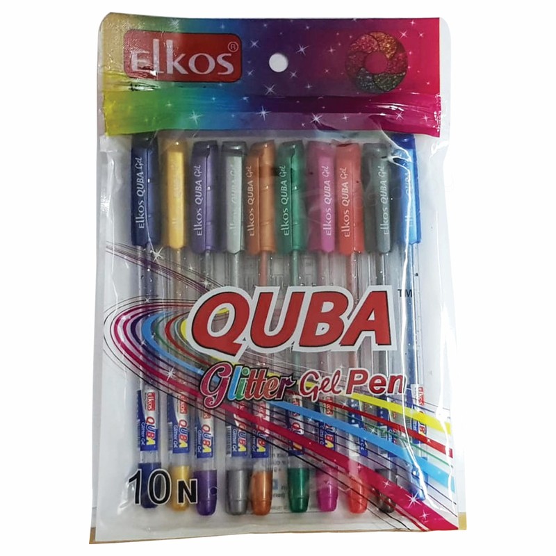 iQUBA Glitter Gel Pens, MULTICOLOUR, Medium Point (1.0mm), Pack of