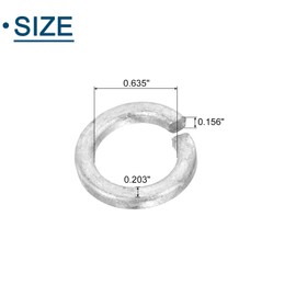 sourcing map 5/8" Split Lock Washer, 15Pcs Carbon Steel Spring Lock Washers Metal Split Ring Washer for Screw Bolts Machinery Gray