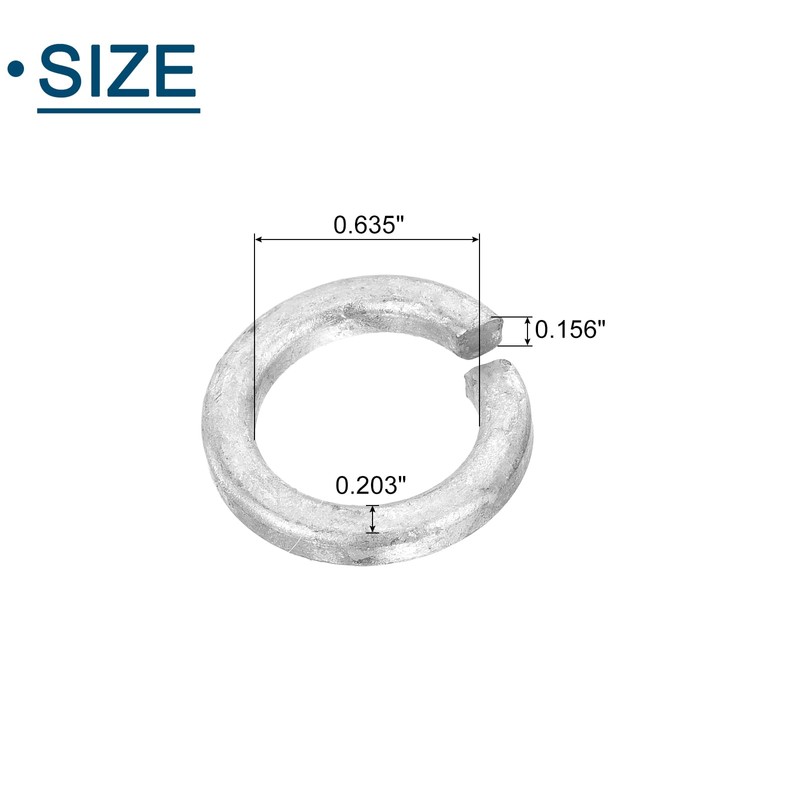 sourcing map 5/8" Split Lock Washer, 15Pcs Carbon Steel Spring