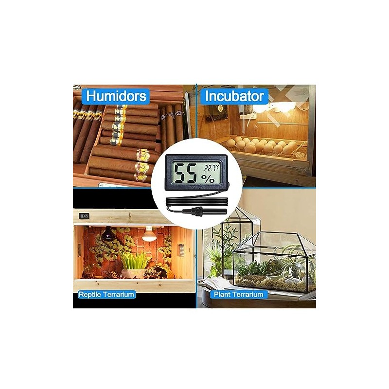 Termómetro higrómetro, pantalla LCD digital Termómetro e higrómetro para incubadora