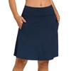 ChinFun 20" Knee Length Skorts Skirts for Women Tennis Athletic Running Golf Skirt with Pockets Navy Blue S