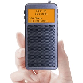 Portable FM Radio Personal FM Pocket Radio Bluetooth 5.0 Mini Digital Tuning Walkman Radio Alarm Clock Radio Rechargeable with Backlight LCD Display 3 Watts Speaker for Walking Jogging