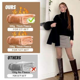 Fleece Lined Tights Women - Winter Warm Thermal Thick Tights for Women Pantyhose Fake Translucent Leggings