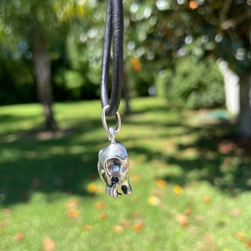 Jaguar Head Men Necklace - Native American Accessories, 925 Sterling