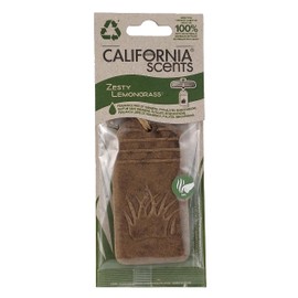 California Scents Hanging 3D Paper: Natural, Environmentally Friendly Car Freshener with Recycled Materials and Strong Odor Eliminator for Automotive Air Freshening (Zesty Lemongrass, 1 Pack)