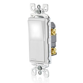 Leviton 15 Amp Decora LED Illuminated Light Wall Switch Single-Pole, L5611-2W, White