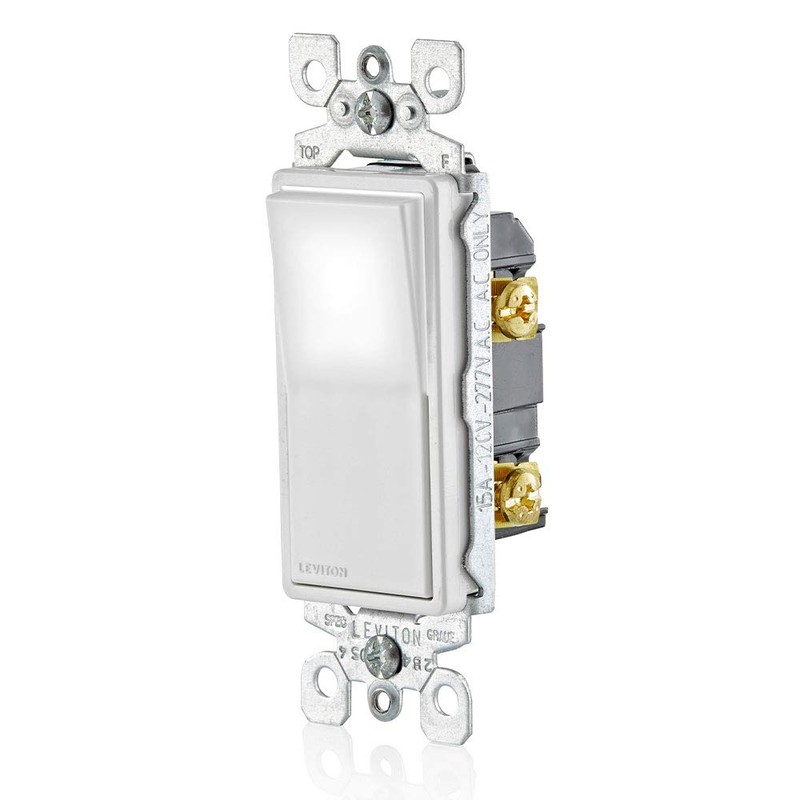 Leviton 15 Amp Decora LED Illuminated Light Wall Switch Single-Pole,