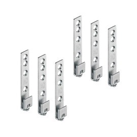 Gedotec Cabinet Hanger, Galvanised Steel, H10323, Pack of 6, Cabinet Hanger for Screwing, Furniture Hanger, Rustproof, Metal Hanging Rail, Stable, Visible Cabinet Support, Heavy Duty