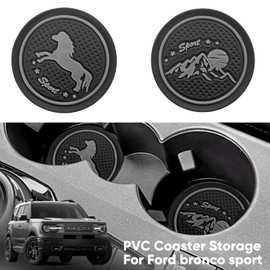 LSAUTO Ford Bronco Sport 2021-2023 Cup Holder Coaster Pony, Beverage Coaster, Silicone Car Accessories Pad