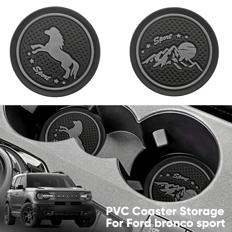 LSAUTO Ford Bronco Sport 2021-2023 Cup Holder Coaster Pony, Beverage