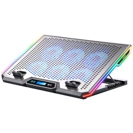 Acteck Base Enfriadora para Laptop 15.6  Froost Epic BE640  Aluminio  ABS  6X Ventiladores 70 mm  Control de Velocidad  2X Puertos USB  8 Niveles de  