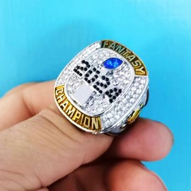 2024 Fantasy Football Championship Trophy Ring Award Prize Sports Winner FFL Champion Ring (Ring and Stand, Size 14)
