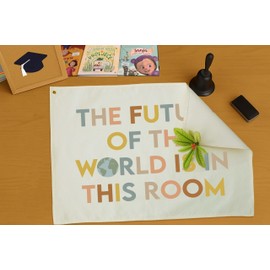 Classroom Wall Decor Poster-Teacher Gift-Inspirational Classroom Decor-Rectangle Banner Flag Wall Decoration-Positive Motivational Quote-the Future of the World is in This Room-28.5"L×20"W