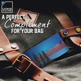 Lewis N. Clark Travel Green Luggage Tag and Suitcase Identifiers for Women and Men, Carry on, Backpack and More, Blue Trees, 1-Pack