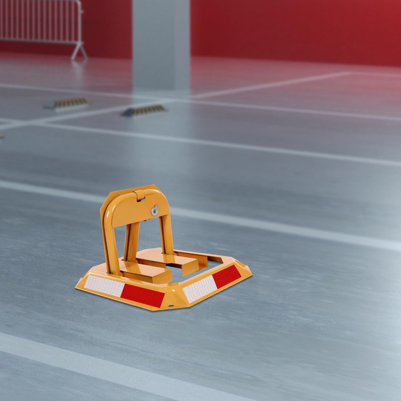 Orange Car Parking Lock,Folding Car Parking Lock with Keys,Manual Parking