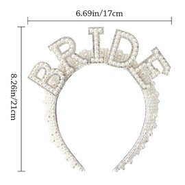 HomeSoGood Pearl Bride Headband Decoration,Elegant Bachelorette Party Decorations Pearl Bridal Hairband Ornament Bride Accessories for Wedding