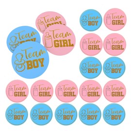Pack of 48 Gender Reveal Stickers Round Gender Reveal Stickers Team Boy and Team Girl Stickers for Baby Shower Decorations Party Supplies