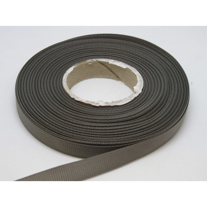 2 metres of 10mm Grosgrain Ribbed Ribbon Gunmetal Grey Dark