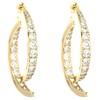 Cross Curved Earrings Zircon Curved Stick Front Back Linear Drop