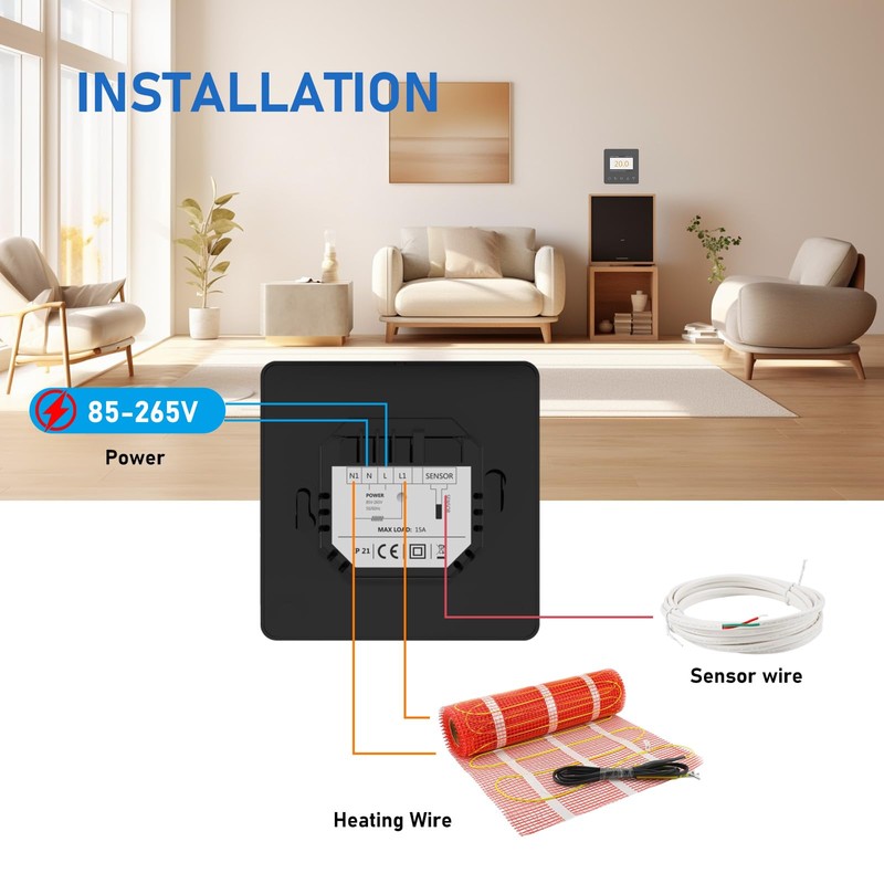 Digital Proframmable Thermostat for Electric Floor Heating Underfloor Heating Thermostat