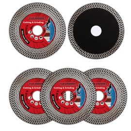 Diapro 5Pcs/Lot 4.5" Tile Saw Blade Diamond Cutting Blade for Cutting and Grinding Porcelain Tile Granite Marble (4.5", 5)