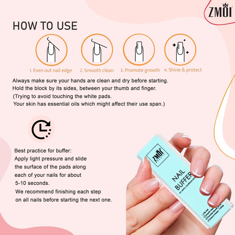 ZMOI Pro Nail Buffer – Lujoso brillo coreano bloque de