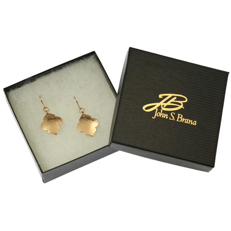 Hammered Bronze Quatrefoil Drop Earrings