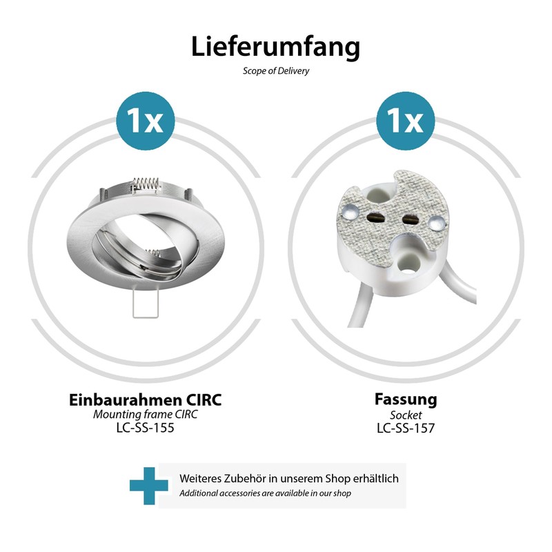 ledscom.de Circ Ceiling Mounting Frame Aluminium Mounting Frame Matt Chrome