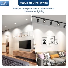 Torkase Dimmable MR16 LED Light Bulb,GU10 Base,120V,4000K Neutral White,5W(50W Halogen Replacement),500LM,40° Narrow Beam Range Hood Light Bulb for Recessed Track,Kitchen,Living Room,Bedroom-6 Pack