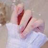 24PCS Sweet Girls Nail Tips Marble Nails Butterfly Decoration Fake