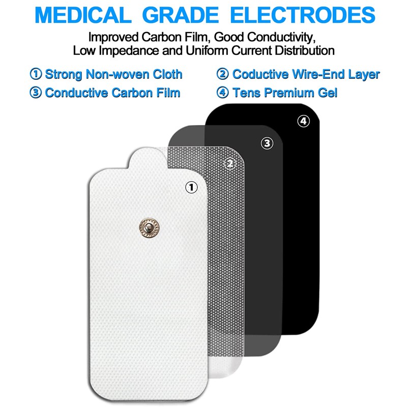 10 Pcs Durable Compatible with Tens Unit Replacement Pads(Snap On