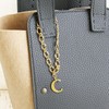 KK10-3S Japanese Cord Button Alphabet Charm [C] Silver 1 Piece