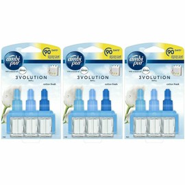 3x Ambi Pur 3Volution Air Freshener 20ml Refill - Cotton Fresh