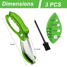 Salad Scissors for Chopped Salad with Herb Stripping Tool & Cleaning Brush Multifunction Double Stainless Steel Blade Salad Chopper, Anti-rust Durable Salad Cutter Vegetable Cutting Tool for Kitchen