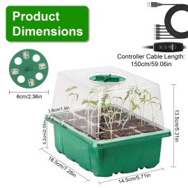 iMounTEK 5Pcs Seed Starter Tray Greenhouse Humidity Dome Germination Kit &Grow Light Set