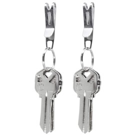 KeySmart Nano Clip - Pocket Clip Key Ring Holder - Secure Your Key Chain, Eliminates Pocket Bulge (Stainless Steel, 3 Pack)