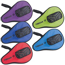 Tibhar Table Tennis Bat Case T Logo with Ball Compartment | Table Tennis Bag for 1 Racket | Table Tennis Racket Case (Red)