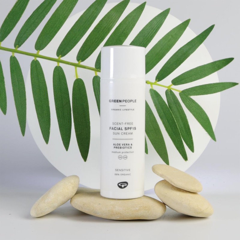Green People Parfümfreie Gesichtssonnencreme LSF15, 50 ml | Natürlicher Bio-Moisturizer